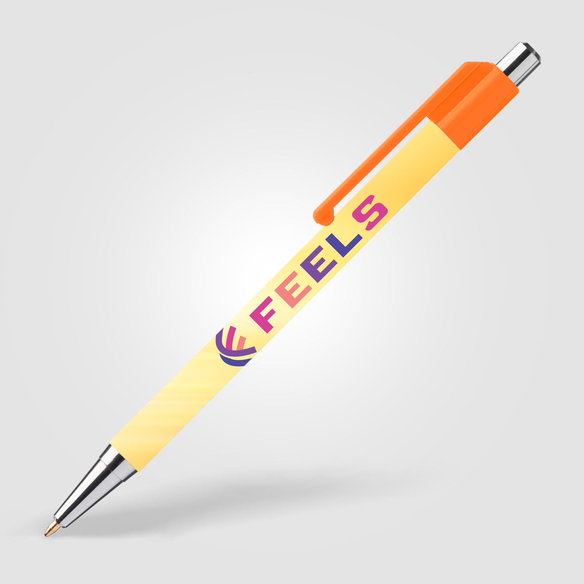 Stylo-bille plastique personnalisable Betty D orange fluo